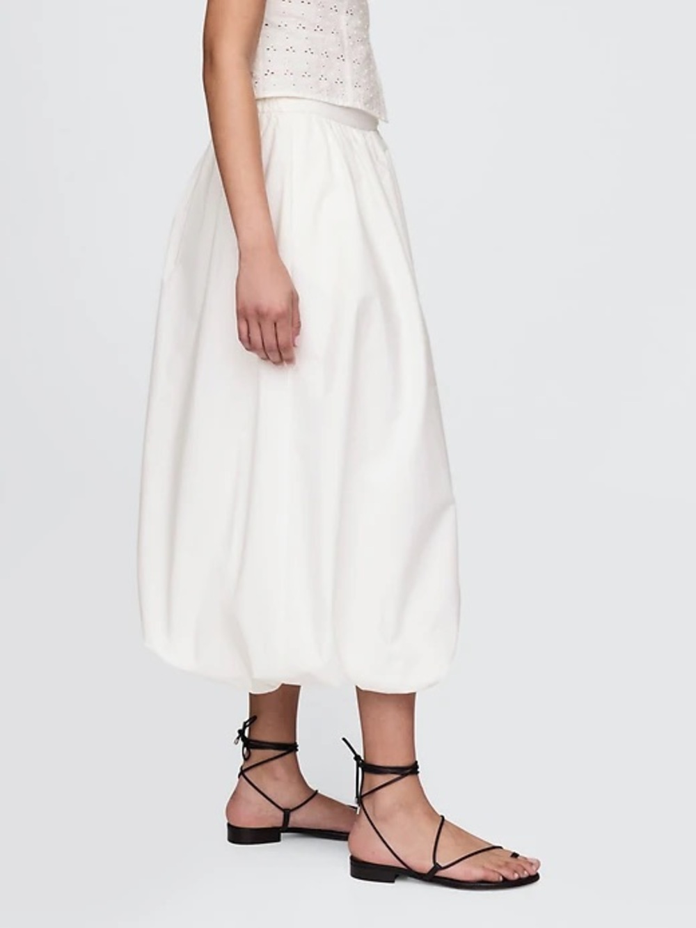 Gap Bubble Midi Skirt S White